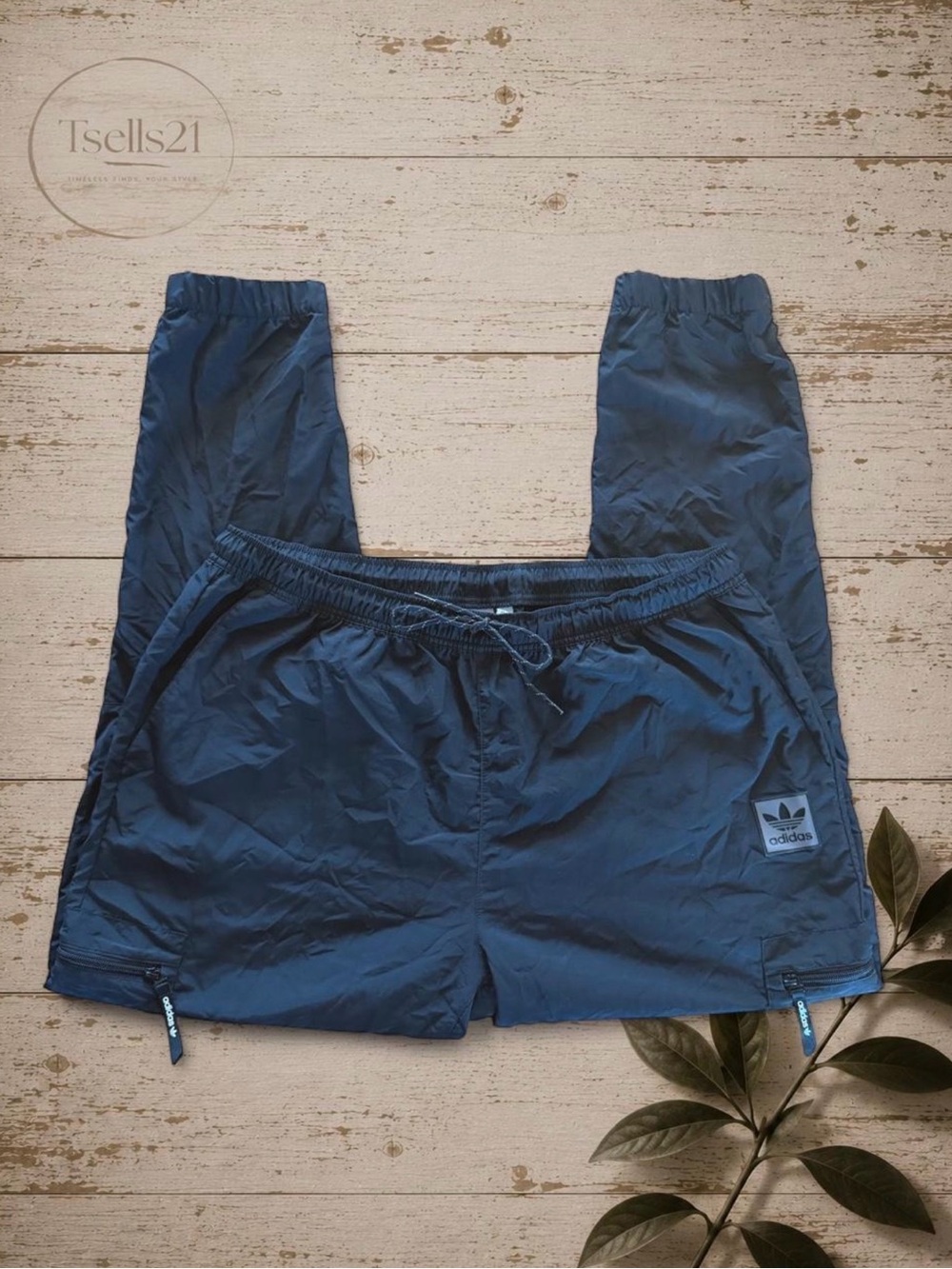 Adidas Black Trefoil Windbreaker Track Pants - Size 2XL